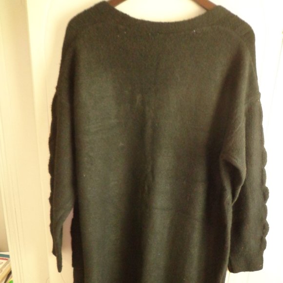 NWT ORIGINAL USA Open Long Sleeve Cardigan w/Swirly Design S/M Black - Picture 2 of 13